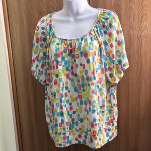 📚 Cathy Daniels Multicolor Dot Blouse
